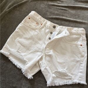 Lucky Brand White Distressed Denim Shorts
